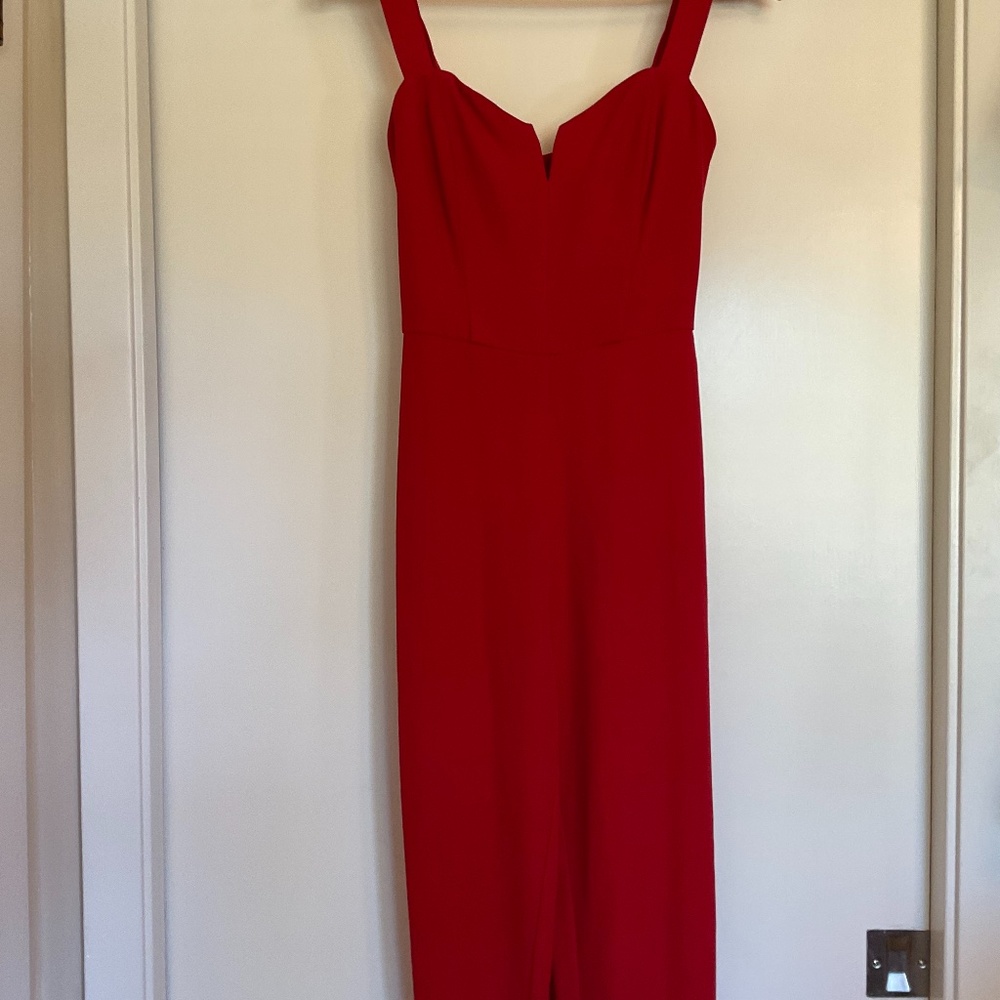 H&M Red Jumpsuit + Size 0
